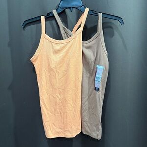 No Boundaries Peach and Taupe Tank Tops Sise S (3-5) NWT